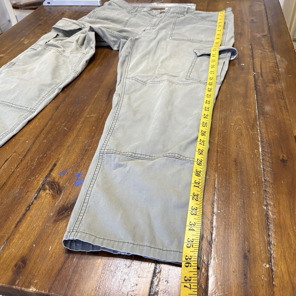 L.L. Bean Favorite Fit Cargo Pants Women's 16 Dusty Olive Canvas Utility - Picture 10 of 15